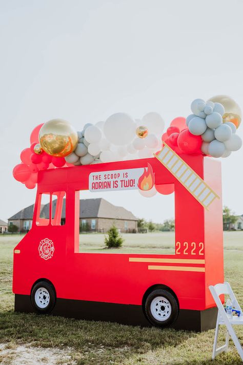 Rescue Birthday Party Ideas, Emergency Vehicle Birthday Party Games, Fire Truck Decorations, Ambulance Themed Birthday Party, 2 The Rescue Birthday, Firetruck Theme Birthday Party, First Responder Birthday Party, Fire Truck Birthday Party, Rescue Vehicle Birthday Party