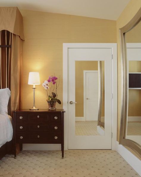 TS1000 Hotel Door with Inset Mirror | TruStile Doors Built In Wardrobe Ideas Sliding Doors, 1 Panel Shaker Interior Door, Wardrobe Ideas Sliding Doors, Built In Wardrobe Ideas, Door With Mirror, Sliding Mirror Door, Exterior Entry Doors, Contemporary Door, Laundry Room Doors