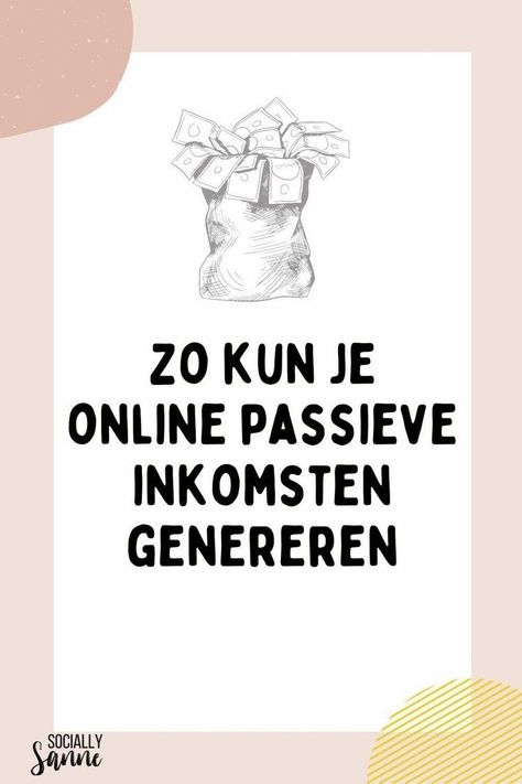 Wil je meer weten over passief inkomen? Lees het blog vol met tips en tricks en begin met het creëren van een bron van inkomsten op de lange termijn. Passief Inkomen Ideeën | Financiële Vrijheid | Geld Verdienen Vanuit Huis | Online Business | Digitale Producten | SOCIALLYSANNE.NL Financial Health, Content Marketing, Affiliate Marketing, Marketing