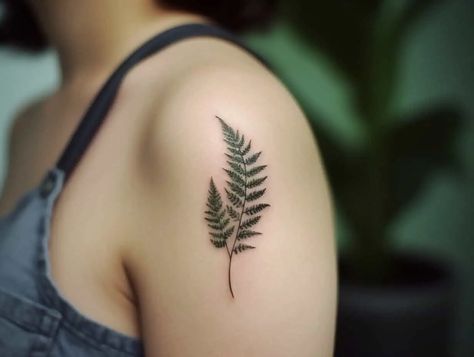 8 Fern Tattoo Meanings: Symbolism and Ideas Fern Meaning, Small Nature Tattoo, Tattoo Symbolism, Oregon Tattoo, Hairline Tattoos, Side Hip Tattoos, Nape Tattoo, Green Tattoos, Fern Tattoo