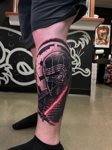 Kylo Ren Tattoo, Darth Vader Tattoo Design, Colour Tattoo Designs, Boba Fett Tattoo, 500 Tattoo, Vader Tattoo, Darth Vader Tattoo, My Little Pony Tattoo, Imperial Logo