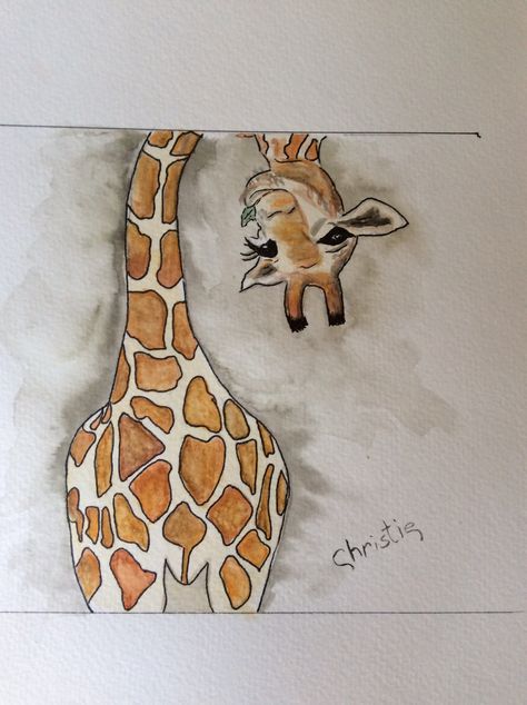 Giraffe Drawings Easy, Animated Giraffe Drawing, Cute Giraffe Painting Easy, Giraffe Sketch Easy, Giraffe Watercolor Painting Easy, Christmas Giraffe Drawing, Cute Animals Drawings Cartoon, Girafe Drawings, How To Draw A Giraffe Step By Step