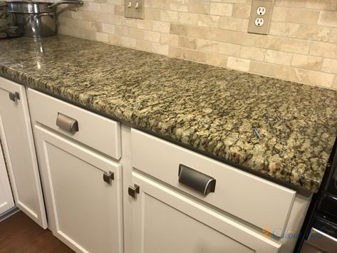 Kitchen Cabinets Painted Baby Fawn White in the Long Lake neighborhood in Raleigh, NC Baby Fawn Kitchen Cabinets, Baby Fawn Cabinets, Kitchen Cabinets Painted, Travertine Backsplash, Cabinets Painted, Long Lake, Selling Your Home, Smart Cookie, Kitchen Paint