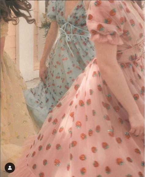 #strawberry #dressaesthetic Strawberry Dress Aesthetic, Prairie Fashion, Cottagecore Strawberry, Strawberry Dress, Over The Garden Wall, Dress Aesthetic, Pink Lemonade, Low Key, Good Old