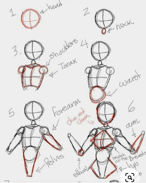 Square Hands Drawing, Body Type Drawing Reference, Basic Anatomy Drawing, How To Draw A Person, Line Art Tutorial, Drawing Tutorial Face, Body Drawing Tutorial, Art Tools Drawing, Sketches Tutorial