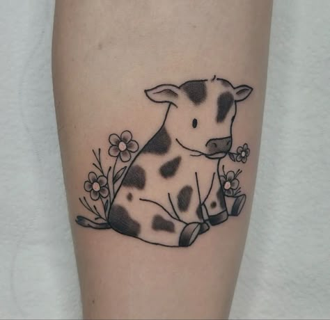 Tattoo Designs Black And White, Tattoo Designs Watercolor, Tattoo Designs Mandala, Tattoo Designs Geometric, Highland Cow Tattoo, Mandala Tattoo Designs, Cute Animal Tattoos, Cow Tattoo, Cowboy Tattoos