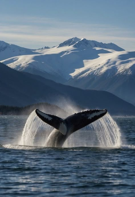 Whales Breaching, Aries Full Moon, Alaska Aesthetic, The Great Alone, Arctic Habitat, Coquette Cake, Alaskan Wildlife, Alaska Wilderness, Alaska Salmon