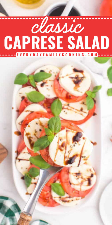 Looking for easy-to-make salad recipes this summer? This Classic Capresse Salad Recipe will satisfy your cravings! With just balsamic glaze, oil, tomato, and mozarella, you can make this tomato caprese salad in just 15 minutes. Try this recipe now and see it for yourself! Capers Salad, Best Caprese Salad, Fun Summer Desserts, Summer Dinner Meals, Simple Summer Cocktails, Easy Summer Food, Quick Family Dinner Ideas, Healthy Vegetarian Pasta, Tomato Caprese Salad