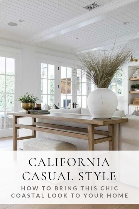 With its light and airy aesthetic, California casual interior design is a great way to chic coastal modern style to every room in your home - organic modern interior design - coastal modern living room - California coastal style - pure salt interiors Casual Interior Design, Coastal Modern Living Room, Organic Modern Interior Design, Organic Modern Interior, Coastal Chic Living Room, Salt Interiors, Modern Coastal Living Room, Airy Aesthetic, Pure Salt Interiors