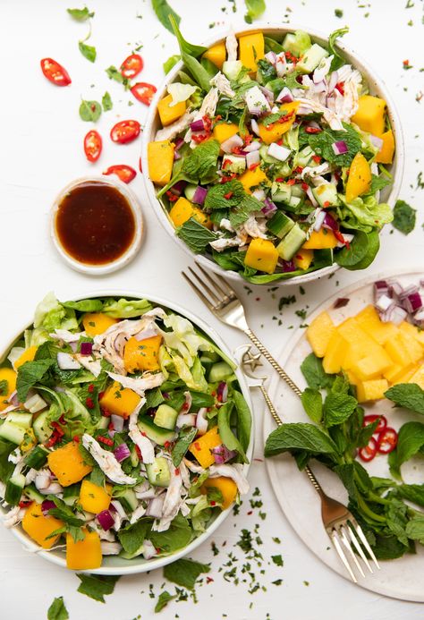 Mango Salad Photography, Sunee App Recipes, Mango Dishes, Mango Chicken Salad, Mango Festival, Oregano Chicken, Healthy Pantry, Savory Recipe, Mango Chicken