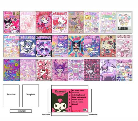 Mini Books Diy, Free Printable Paper Dolls, Hello Kitty Printables, Hello Kitty Crafts, Paper Dolls Diy, Paper Toys Template, Diy Doll Miniatures, Hello Kitty Coloring, Paper Doll Template