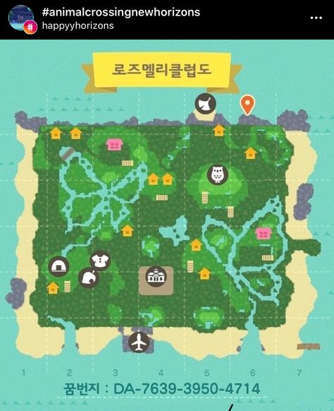 Animal Crossing Inspiration, Acnh Maps, Acnh Idea, Animal Crossing Pc, Dream Address, Dream Code, Pink Island, Map Layout, Animals Crossing