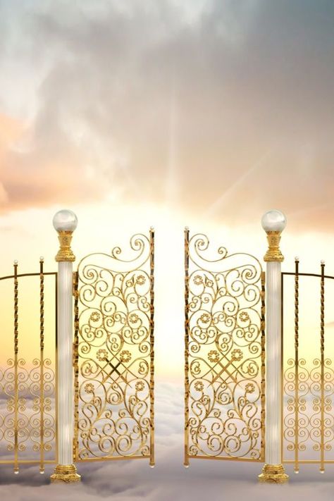 Pearly Gates Of Heaven, Dora Pictures, Heaven Background, Heaven Images, Heaven Pictures, Gates Of Heaven, Sacred Garden, Church Backgrounds, Violet Flame