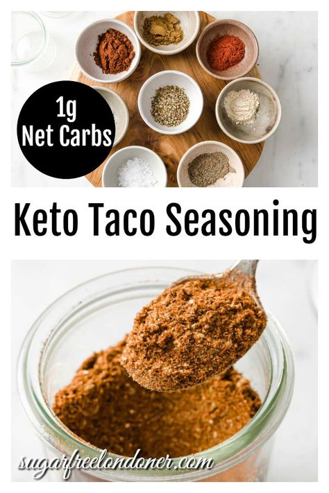 It's simple to make keto taco seasoning at home! This easy spice mix recipe is low carb, sugar free and much cheaper than store bought taco seasoning packets! This low carb taco seasoning works for ground beef, chicken, turkey or fish tacos. It is also great in keto taco soup, chilis, fajitas, quesadillas, enchiladas or even in Mexican scrambled eggs. #tacoseasoning #ketotacoseasoning #homemadetacoseasoning Keto Seasoning, Low Carb Taco Seasoning, Keto Taco Seasoning, Make Taco Seasoning, Taco Spice, Stop Spending Money, Taco Seasoning Recipe, Low Carb Tacos, Spice Mix Recipes