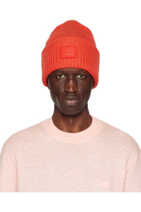 Red Patch Beanie by Acne Studios on Sale Patch Beanie, Red Patch, Swedish Fashion, Acne Shop, Bow Arrows, Wool Beanie, Red Logo, Gifts For New Parents, Red Fabric