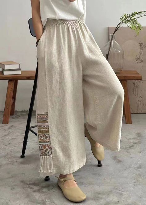 Cotton Pants Outfit, Cotton Dress Summer Casual, Wide Leg Pants Summer, Cotton Wide Leg Pants, Pant Design, Loose Pants Outfit, Pants Summer, Cotton Dress Summer, Summer Linen