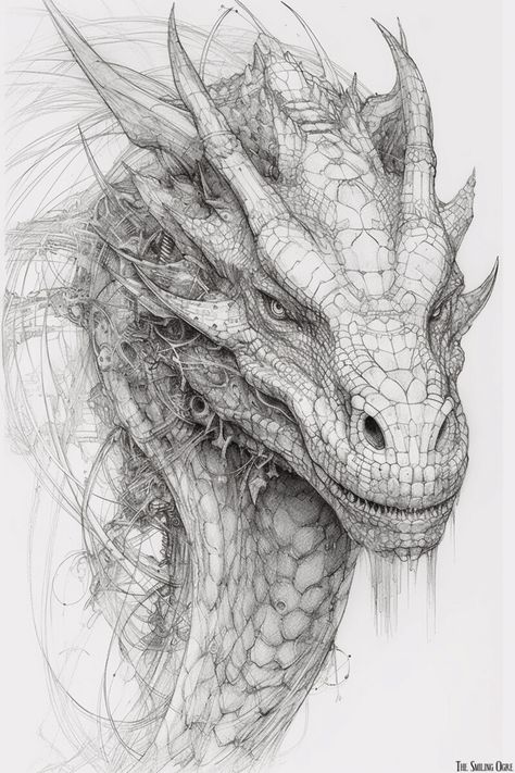 Dragon Line Art, Dragon Line, Dragon Tattoo Art, Drawing Hands, Dragon Artwork Fantasy, Dragon Sketch, Fantasy Drawings, Dragon Pictures, Dragon Head