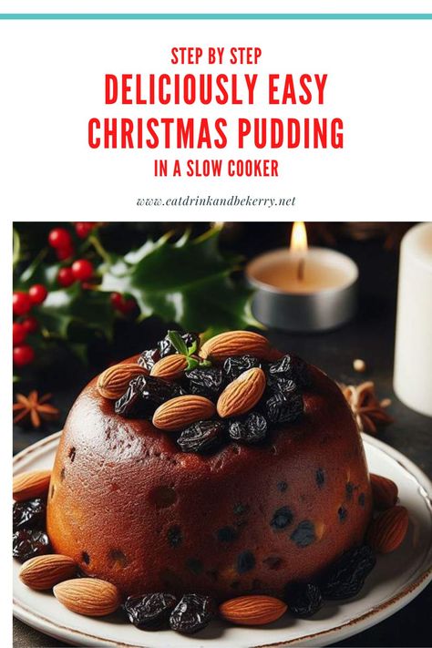 Easy Christmas Pudding, Slow Cooker Puddings, Slow Cooker Christmas, Christmas Pudding Recipes, Recipes Slow Cooker, Xmas Food, Pudding Recipe, Christmas Pudding, Pudding Recipes