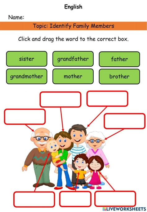 Esl Family Vocabulary Worksheets, Family Members In Spanish Worksheet, Family Tree Worksheet For Kids, Families Activities Preschool, My Family Worksheet For Grade 1, Family English Worksheet, Members Of The Family Worksheet For Kids, Family Activity Preschool, Family Worksheet For Grade 1