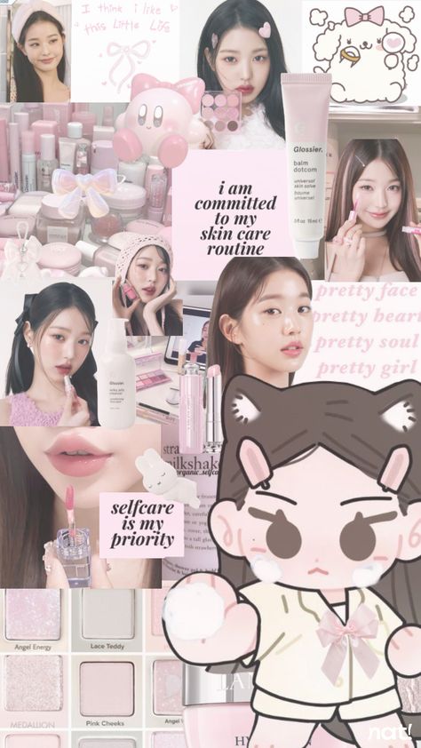 ౨ৎ⊹ ࣪ ˖ #wonyoungism #selfcare #grwm #makeup #skincare #skincareaesthetic #wonyoung #pink #pinkaesthetic #pinkaesthethic #cute #coquettedollete #prettyinpink #kpop #ivewonyoung #ive Wonyoung Pink, Pink Academia, School Routine For Teens, Kpop Iphone Wallpaper, Hello Kitty Makeup, Pink Wallpaper Girly, Font Packs, Pink Cheeks, Iphone Wallpaper App