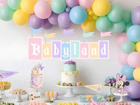 Babyland backdrop, Babyland Clipart, Babyland cut out, Minnie baby shower backdrop, DIGITAL FILE ONLY 0044 Vintage Disney Baby Shower Theme, Babyland Shower Theme, Disney Baby Shower Themes, Minnie Baby Shower, Disneyland Birthday, Mickey Theme, Bag Label, Disney Baby Shower, 1st Birthday Party Themes