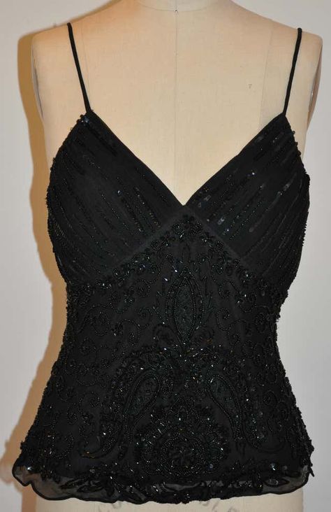 1stDibs: Antique and Modern Furniture, Jewelry, Fashion & Art Adventure Seeker, Fest Outfits, Beaded Chiffon, Evening Tops, Mode Inspo, Midnight Black, 2000s Fashion, Dream Clothes, Silk Chiffon