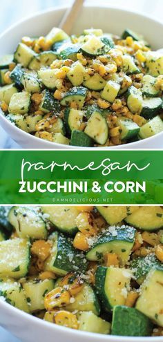 Good Healthy Dinner Recipes, Zucchini Side Dish, Zucchini Side Dishes, Vegetable Side Dishes Recipes, Parmesan Zucchini, Side Dishes Recipes, Corn Salad, Diet Vegetarian, Veggie Side Dishes