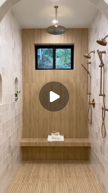 141K likes, 996 comments - oakhearthhomesOctober 24, 2023 on : "POV: the bathroom of your dreams is finished 😍😲 Check out the completed look of our amazing new build primary bathroom shower 🙌..." Wood Tile Shower, Faux Wood Tiles, Rain Head, Light Wood Cabinets, Bath Inspiration, Spa Bathroom, Shower Controls, Primary Bathroom, Stunning Bathrooms