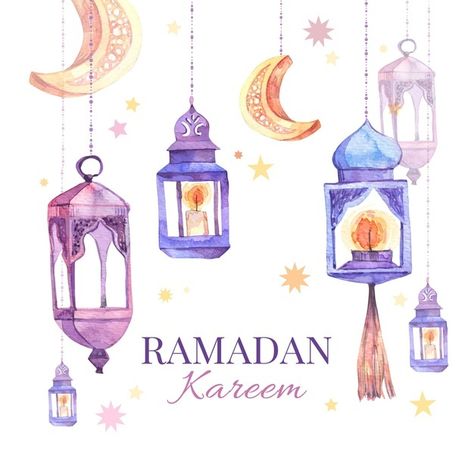 Watercolor ramadan kareem illustration | Free Vector #Freepik #freevector #watercolor #ramadan #celebration #arabic Decoraciones Ramadan, Ramadan Kareem Pictures, Ramadan Kareem Vector, Ramadan Poster, Ramadan Kareem Decoration, Ramadan Background, Ramadan Decoration, Ramadan Crafts, Eid Decoration