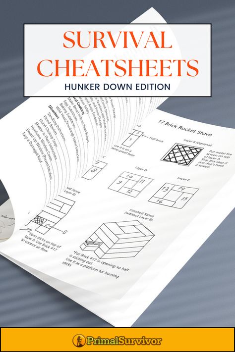 A printable guide covering the information you need to know to get you through power outages and other disasters where your best option is staying put. Think of it as a “blueprint for survival” We sincerely hope that you’ll never have to use these cheat sheets. But, in case you do, you can rest assured that you’ll have the information you need at your fingertips when you need it most. Note: This is a digital product only for instant download. Nothing will be mailed. Survival Guide Printable, Printable Survival Guide, Survival Storage, Wartime Recipes, Survival First Aid Kit, Hunting Stuff, Shtf Preparedness, Survival Books, Survival Stuff