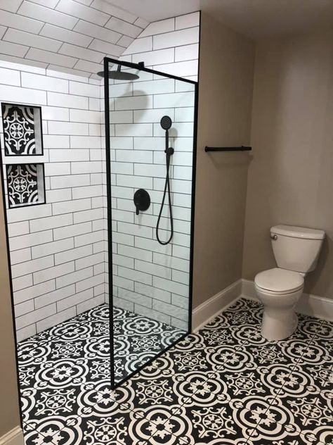 Inexpensive Shower Remodel, Long Narrow Bathroom Layout, Simple Small Bathroom Ideas, Simple Small Bathroom, Italian Pattern, Small Bathroom Layout, Full Bathroom Remodel, Bathroom Showers, Ideas For Bathroom