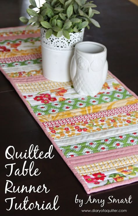 Table Runner Tutorial, Beginning Quilting, Project Table, Quilted Table Runners Patterns, Quilted Table Toppers, Quilt As You Go, Trendy Sewing, Table Runner And Placemats, Table Runner Pattern