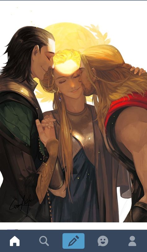 || Frigga and sons || Loki And Frigga, Loki Fan Art, Thor X Loki, Loki Art, Loki Fanart, Loki Marvel, Loki Thor, Loki Laufeyson, Tom Hiddleston Loki