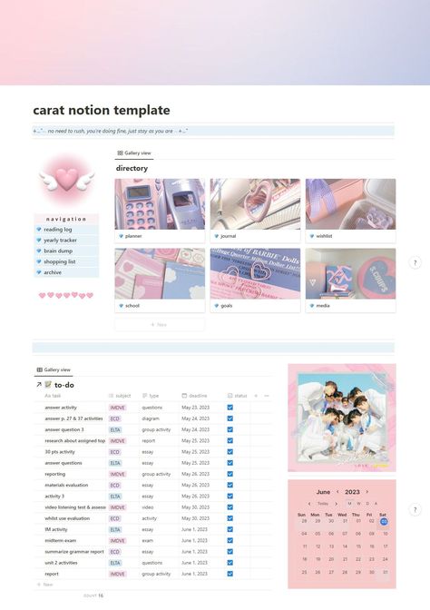 seventeen carat notion template layout hyperl Simple Notion Template, Student Planner Organization, Study Planner Free, Student Dashboard, Travel Planner Template, Life Planner Organization, School Goals, Nursing School Notes, Student Hacks