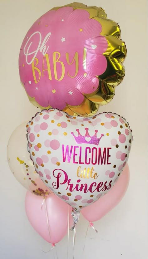 Newborn Baby Girl Dress Design, New Born Baby Girl Welcome Home Ideas, It’s A Girl, Baby Girl Welcome Decoration, Baby Welcome Decoration Home, Baby Welcome Ideas, Welcome Baby Decoration Ideas, Welcome To Baby Girl, Baby Shower Balloons Girl