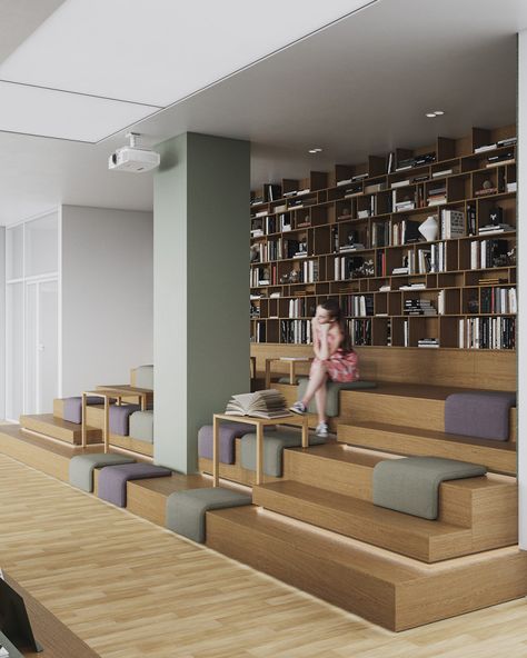 Flexible Learning Spaces, Innovative Classroom Design, Industrial Classroom, Innovative School Design, Tiny Community, Functional Architecture, Classroom Architecture, Public Library Design, Classroom Interior