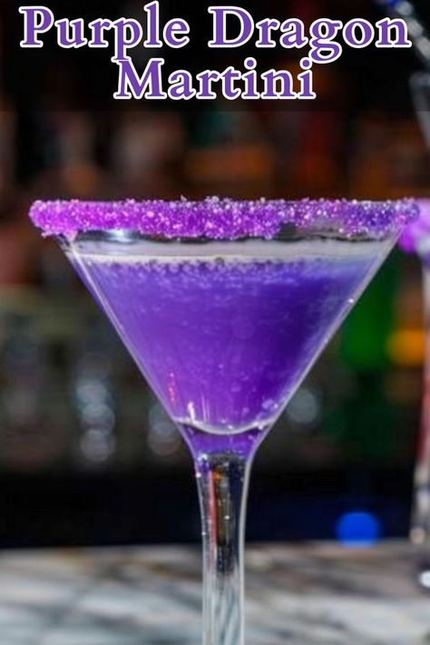 Purple Dragon Martini is a striking and flavorful cocktail that combines vibrant colors with a bold taste. This enchanting drink features a mix of vodka, cranberry juice, blue curacao, lime juice, and simple syrup, creating a stunning purple hue that’s as captivating as it is delicious. Vodka Cranberry, Purple Cocktails, Purple Drinks, Cocktail Drinks Alcoholic, Vodka Cocktails Recipes, Unique Drink, Yummy Alcoholic Drinks, Purple Dragon, Boozy Drinks