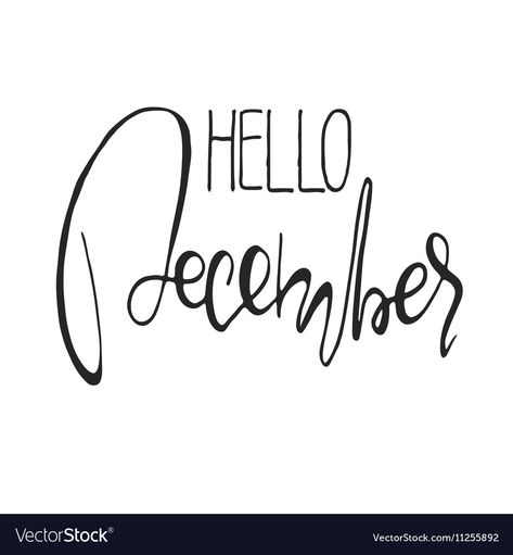 Ink Calligraphy, Hello December, Hand Drawn Lettering, Transparent Png, Png Images, White Background, Hand Drawn, Vector Images, Vector Free