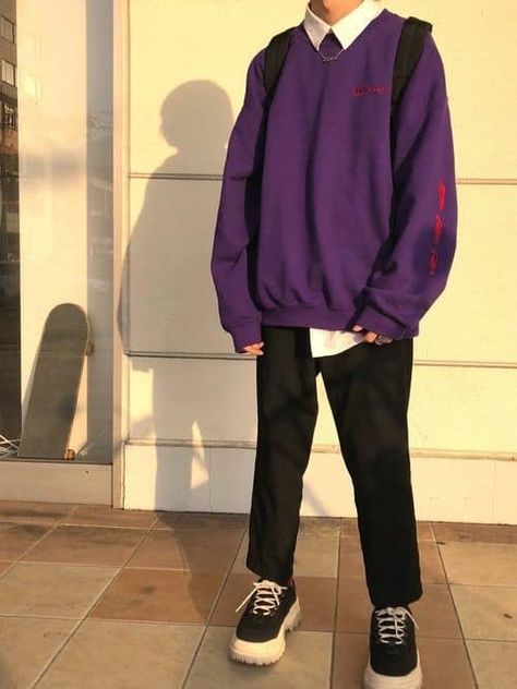 Save = Follow #Harada_Ryo Goth Outfit, Mens Trendy Outfits, Indie Outfits, Streetwear Men Outfits, Streetwear Outfit, Mens Streetwear, Retro Outfits, Grunge Outfits, Aesthetic Outfits