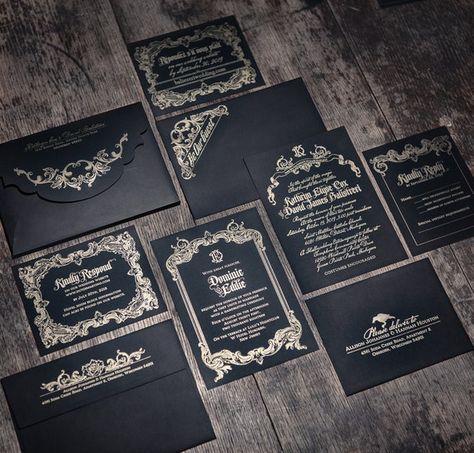 Gothic Letterpress Wedding Invitation SAMPLE SET | Etsy Letterpress Wedding Invitation Suite, Gothic Wedding Invitations, Wedding Invitation Sample, Letterpress Wedding Invitation, Skull Wedding, Wedding Invitation Samples, Goth Wedding, Dark Wedding, Letterpress Wedding