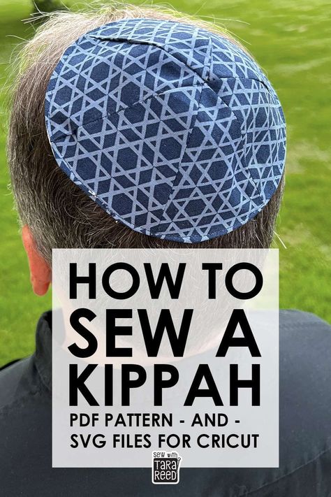 Free kippah pattern to make your own kippahs as well as a pattern to cut fabric with your Cricut Maker available on Etsy. Get ready for Hanukkah, Passover, Bar Mitzahs and more with kippahs and yarmulkes you make yourself! 🎥 Video Tutorial Kippah Pattern, Jewish Quilt, Accessory Ideas, Time Saver, Cricut Maker, Menorah, Torah, Passover, Make Yourself