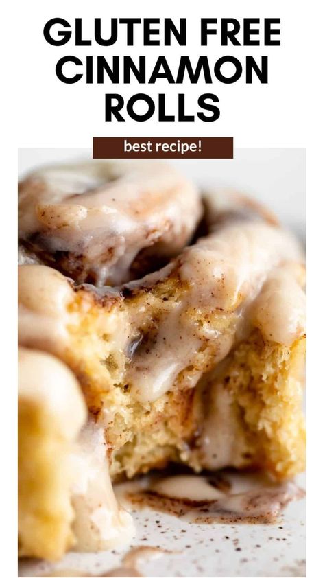 These are truly the best gluten free cinnamon rolls recipe. They're gooey, soft, fluffy and topped with a sweet cream cheese vanilla glaze. These gluten free cinnamon rolls can be made dairy free and are perfect for a dessert or Christmas morning breakfast. Easy Gf Cinnamon Rolls, Quick Gluten Free Cinnamon Rolls, Gluten And Dairy Free Cinnamon Rolls, Gluten Free Dairy Free Cinnamon Rolls, Gluten Free Cinnamon Rolls Recipe Easy, Gluten Free Sweet Rolls, Gluten Free Yeast Rolls Recipe, Gluten Free Rolls Easy, Yeast Free Cinnamon Rolls