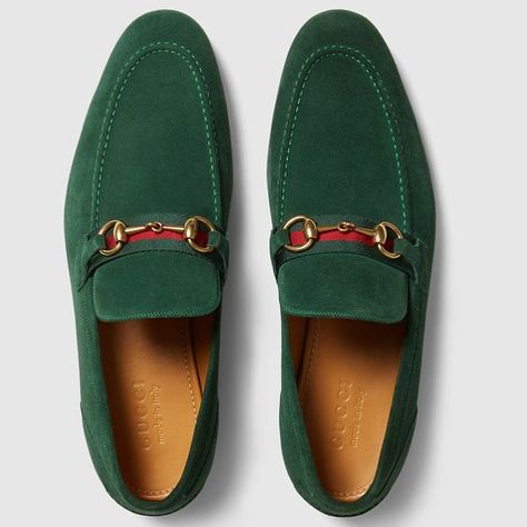 Dark Green Loafers, Mens Moccasins Loafers, Brown Formal Shoes, Green Loafers, Mens Loafers Shoes, Gucci Mens, African Wear Styles For Men, Gentleman Shoes, Gucci Loafers