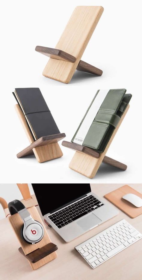 Handyhalter selber machen Anleitung DIY Handyhalterung aus Holz Wooden Phone Stand Design, Mobile Holder Wooden, Wooden Mobile Holder, Diy Wood Phone Stand, Wood Mobile Stand, Mobile Stand Diy, Mobile Stand Wooden, Diy Headphone Stand, Headphone Hanger