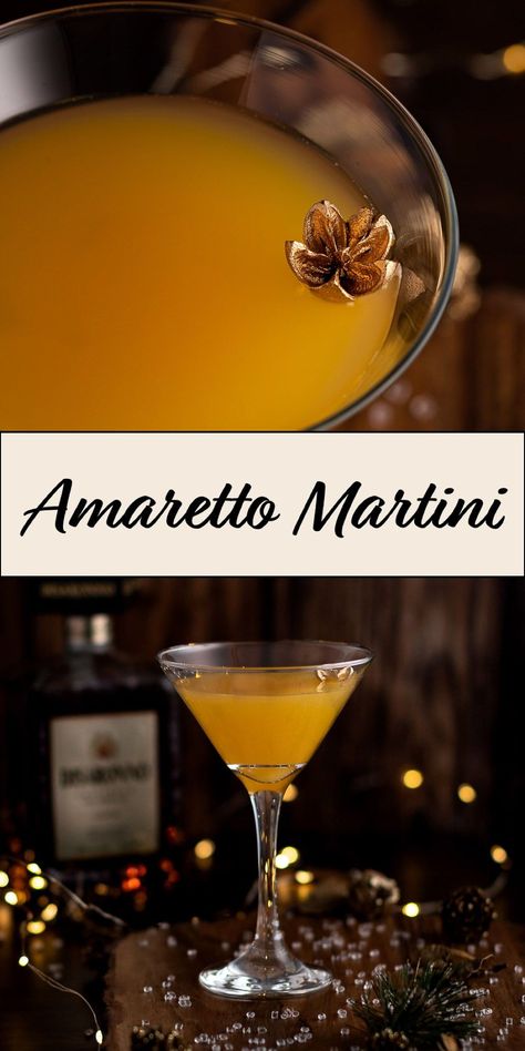 This easy amaretto martini is the best drink for a summer evening. It takes less than 10 minutes to make using amaretto, vodka, peach nectar and simple syrup. A sweet, fruity martini with the perfect balance of peach and almond flavors. Amaretto Whiskey Drinks, Fall Amaretto Cocktails, Peach Nectar Cocktail, Amaretto Martini, Classic Martini Recipes, Fruity Martini, Amaretto Drinks Recipes, Amaretto Cocktails, Amaretto Drinks