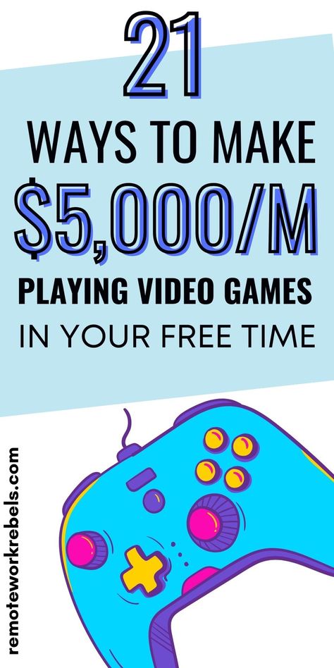 Are you looking to make money from home? If you love gaming, take a look at how you can profit from your passion with these 21 ways to make money playing games including testing games, playing in tournaments, starting a gaming business, blogging about games and more. Whether you're a new gamer or a pro, this guide will help you make money gaming. Make Money Playing Games, Gaming Business, Business Ideas To Start, Test Games, Earn Money Online Fast, Gaming Merchandise, Hobbies That Make Money, Fun Hobbies, Ways To Make Money