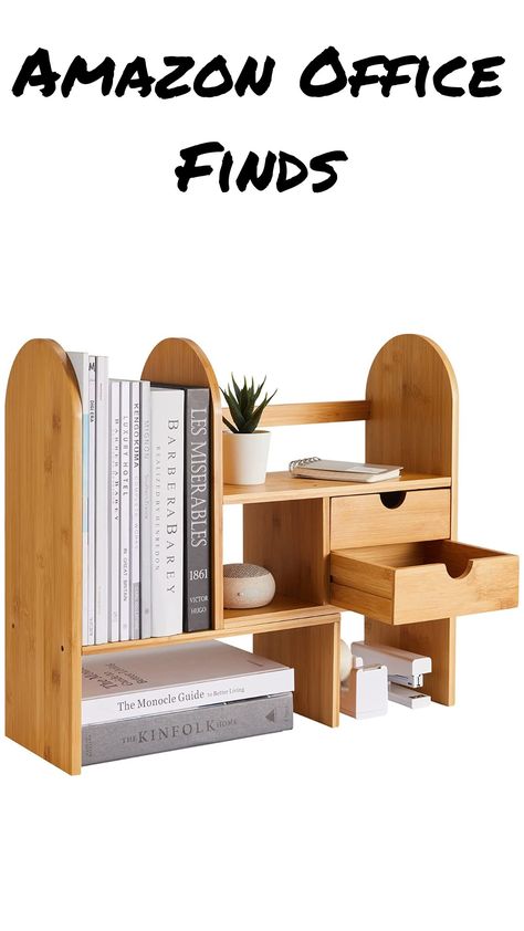 Amazon Office Must Haves, Desk Organizer Shelf, Home Desk Decor, Window Plant Shelf, Office Must Haves, Amazon Office, Office Shelves, Shelf Office, Desktop Bookshelf