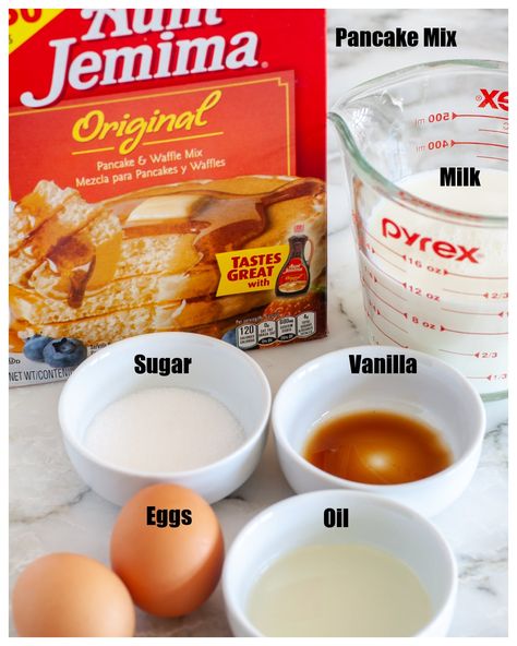 Make delicious, light and fluffy pancakes with the help of Aunt Jemima Pancake Mix. This breakfast can be made in about 10 minutes. Add your favorite toppings for out of this world pancakes. Just Add Water Pancake Mix Recipe, Aunt Jemima Pancakes, Morning Tips, Pancake Mix Recipe, Light And Fluffy Pancakes, Fluffy Pancake Recipe, Pancake Mix Recipes, Best Pancake Recipe, Aunt Jemima