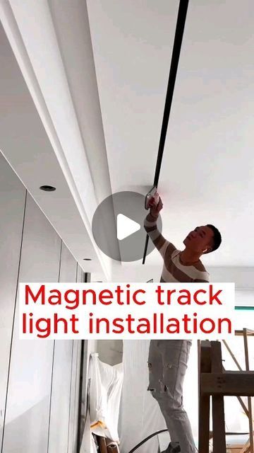 Magnetic Strip Light, Living Room Track Lighting, Magnetic Track Lighting Living Room, Magnetic Lights Ceiling, Spotlights Ceiling Living Rooms, Track Light Ceiling Design, Track Lighting Living Room, Magnetic Track Light, Track Lighting Fixtures