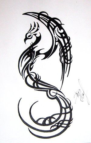 tribal-pheonix-tattoo Phoenix Bird Tattoos, Phönix Tattoo, Tattoo Diy, Free Tattoo Designs, Phoenix Tattoo Design, Sticker Design Inspiration, Japanese Tattoo Designs, White Drawing, Phoenix Tattoo